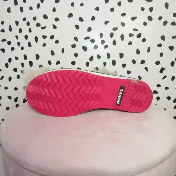 Sorel Gray Faux Fur Trim Girls Lace Up Winter Tofino Boots - Picture 8 of 8